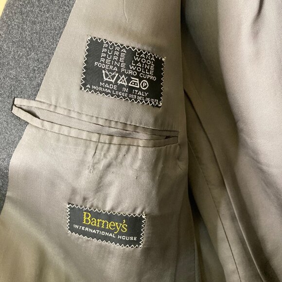 Cerrutti 1881 Gray Wool Suit Barney's Vintage 40 Pants Suspender loops as is - Picture 4 of 16